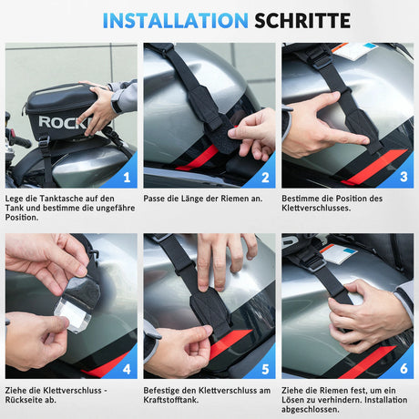 Motorrad‑Tankrucksack – Mit Regenschutz & abnehmbaren Schultergurten, 7 L