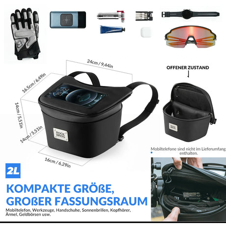 Motorrad‑Lenkertasche – Wasserdicht für 6,5‑Zoll‑Smartphone, 2 L