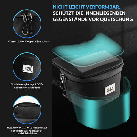 Motorrad‑Lenkertasche – Wasserdicht für 6,5‑Zoll‑Smartphone, 2 L