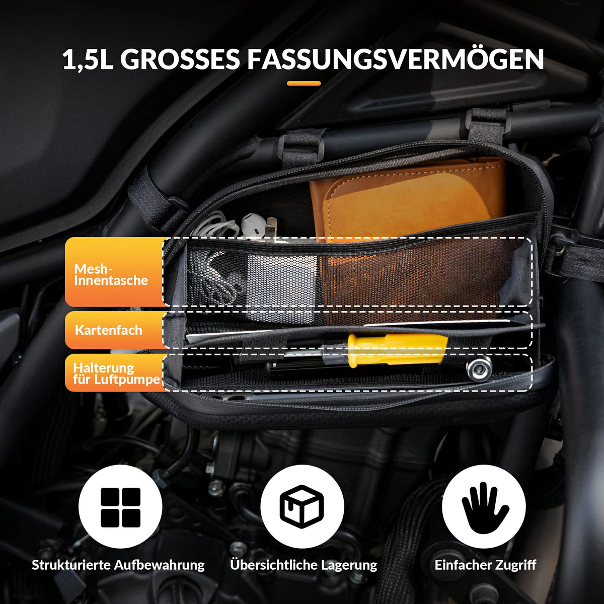 Wasserabweisende Motorradtasche, 1,5 Liter – ROCKBROS-DE