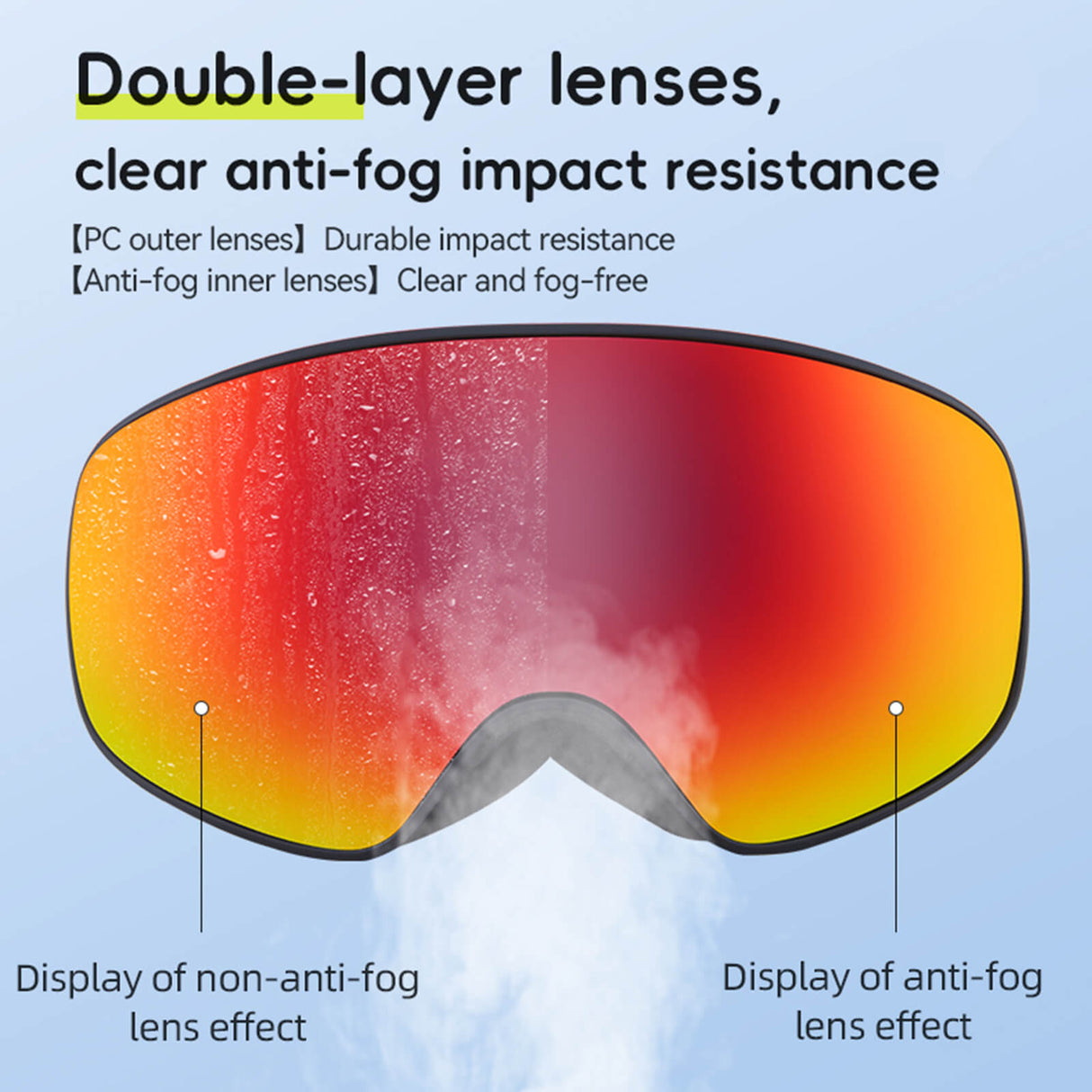 Qunature OTG Anti-Fog Skibrille Unisex - ROCKBROS-EU
