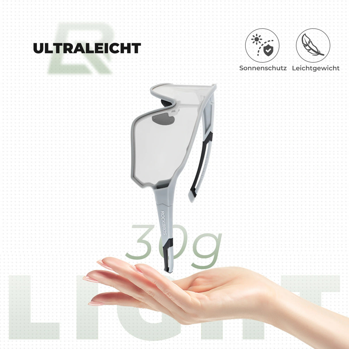 ROCKBROS Fahrradbrille Sonnenbrille Photochrom/Polarisiert UV400 