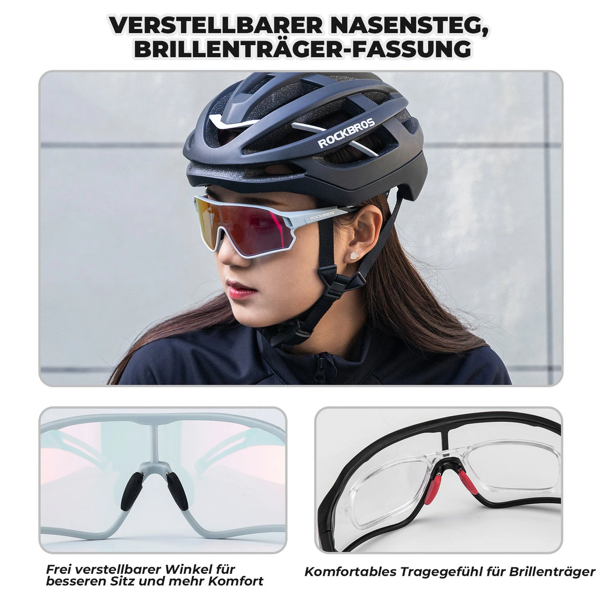 ROCKBROS Fahrradbrille Sonnenbrille Photochrom/Polarisiert UV400 