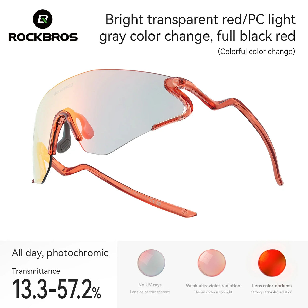Photochrome Fahrradbrille mit UV400 Schutz