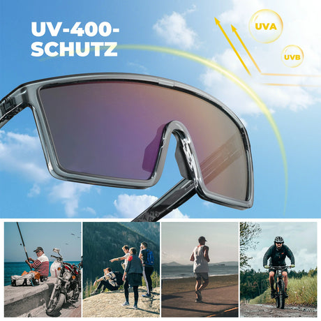 ROCKBROS Sonnenbrille – Fahrradbrille Herren/Damen, UV400 polarisiert, TR90‑Rahmen