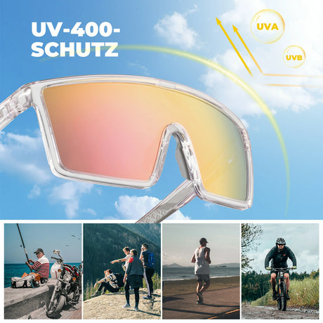 ROCKBROS Sonnenbrille – Fahrradbrille Herren/Damen, UV400 polarisiert, TR90‑Rahmen