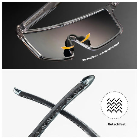 ROCKBROS Sonnenbrille – Fahrradbrille Herren/Damen, UV400 polarisiert, TR90‑Rahmen