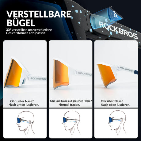 Polarisierte Fahrradbrille – Verstellbares Bügel‑Design