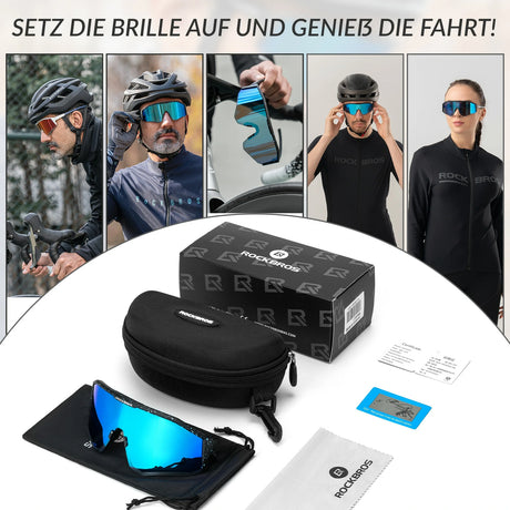 Polarisierte Fahrradbrille – Verstellbares Bügel‑Design