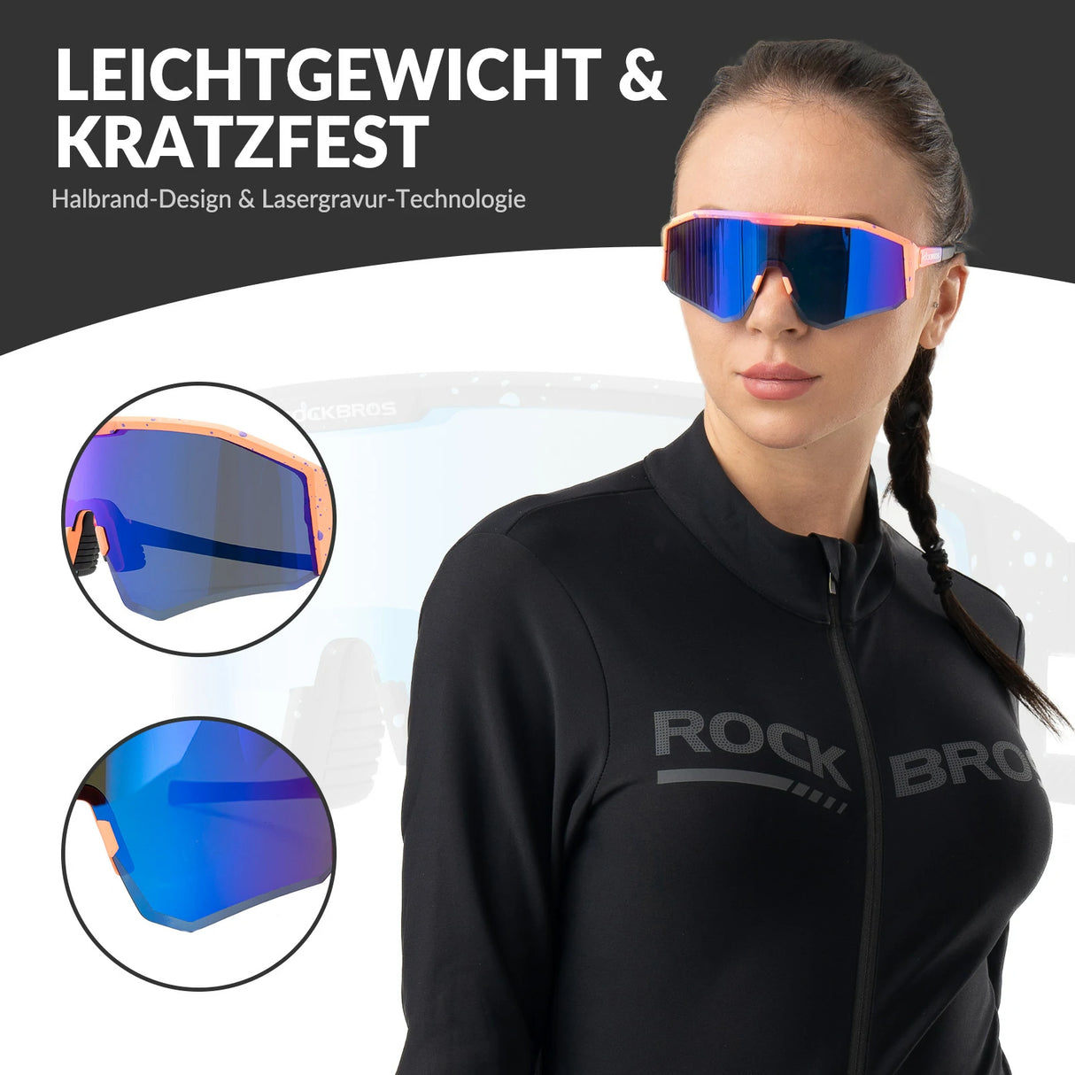 Polarisierte Fahrradbrille – Verstellbares Bügel‑Design