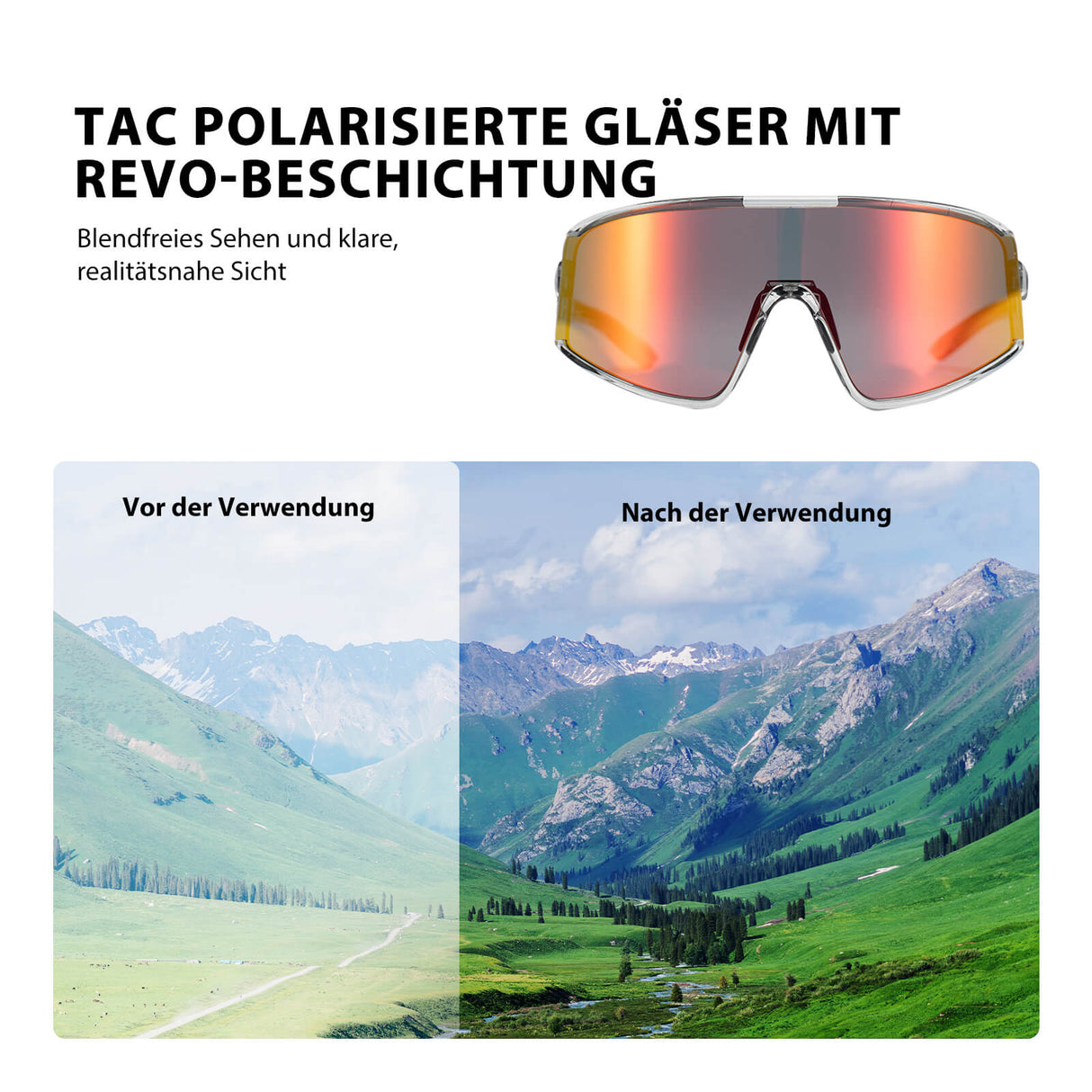 Polarisierte Fahrradbrille Ultraleicht UV400 Schutz 4 Farben - ROCKBROS-EU