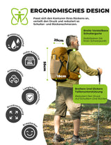 Qunature 25L Wanderrucksack – Atmungsaktiv mit abnehmbarer Tasche & Seitenzugang
