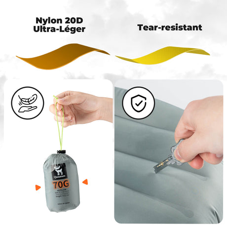 Qunature Aufblasbares Camping-Kissen – Kompakt & ergonomisch für Outdoor & Wandern