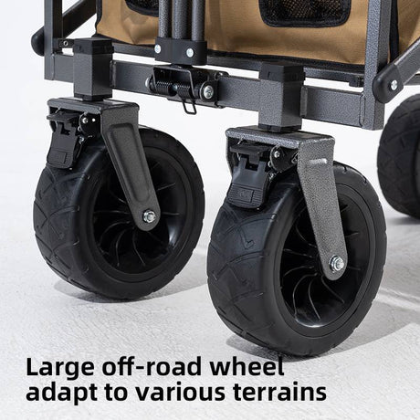 Qunature Bollerwagen Faltbar 150KG mit Gro?e Breiten R?dern und Bremse