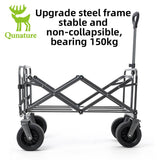 Qunature Bollerwagen Faltbar 150KG mit Gro?e Breiten R?dern und Bremse