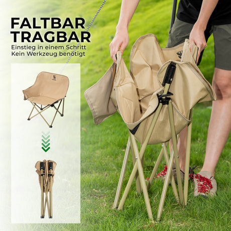 Qunature Campingstuhl Faltbar Tragbarer Camping Stuhl – Mit Tragetasche und Tragegriff 120KG/60KG