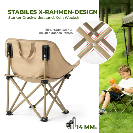 Qunature Campingstuhl Faltbar Tragbarer Camping Stuhl – Mit Tragetasche und Tragegriff 120KG/60KG