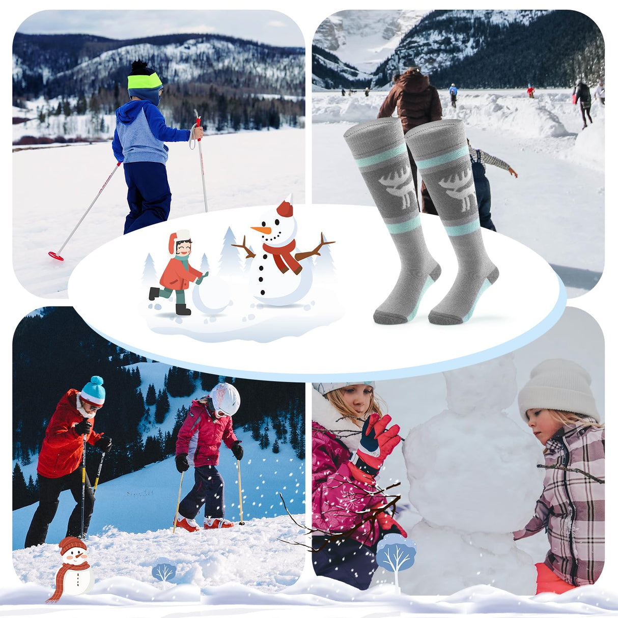 Qunature Jungen Skisocken – Kinder Thermosocken für winterlichen Spielspaß!​