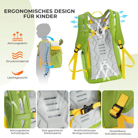 Qunature Kinderrucksack 8L – Wasserdicht mit Hirsch-Design (für 6-10 Jahre)