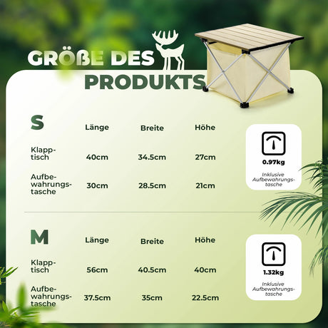 Qunature Klapptisch – Camping‑, Picknick‑ & Outdoortisch aus Aluminium