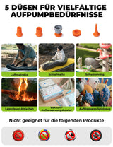 Qunature Mini Elektrische Luftpumpe, Tragbare Ultraleichte 45g Pump mit USB Schnellladung 5 Luftdüse - ROCKBROS-EU