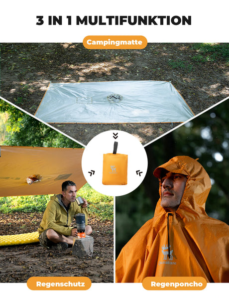 Wasserdichter Regenponcho – 3‑in‑1 Multifunktional, wiederverwendbar