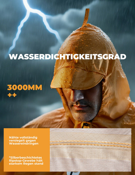 Wasserdichter Regenponcho – 3‑in‑1 Multifunktional, wiederverwendbar