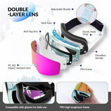 Qunature Rahmenlos Skibrille UV400 Antifog TPU-Rahmen Schutzbrille #Color_Gr¨¹n