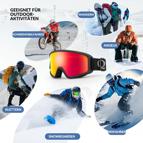 Skibrille – Anti‑Nebel, Doppellinsen, blendfrei