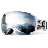 Qunature Skibrille Snowboardbrille Antifog UV400 f¨¹r Brillentr?ger #Color_Wei?