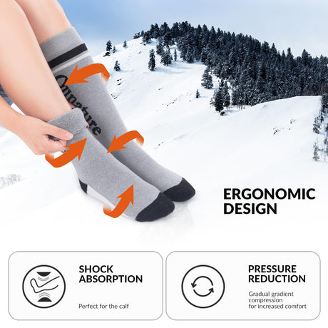Qunature Kinder-Skisocken – Thermosocken aus Merinowolle für den Wintersport