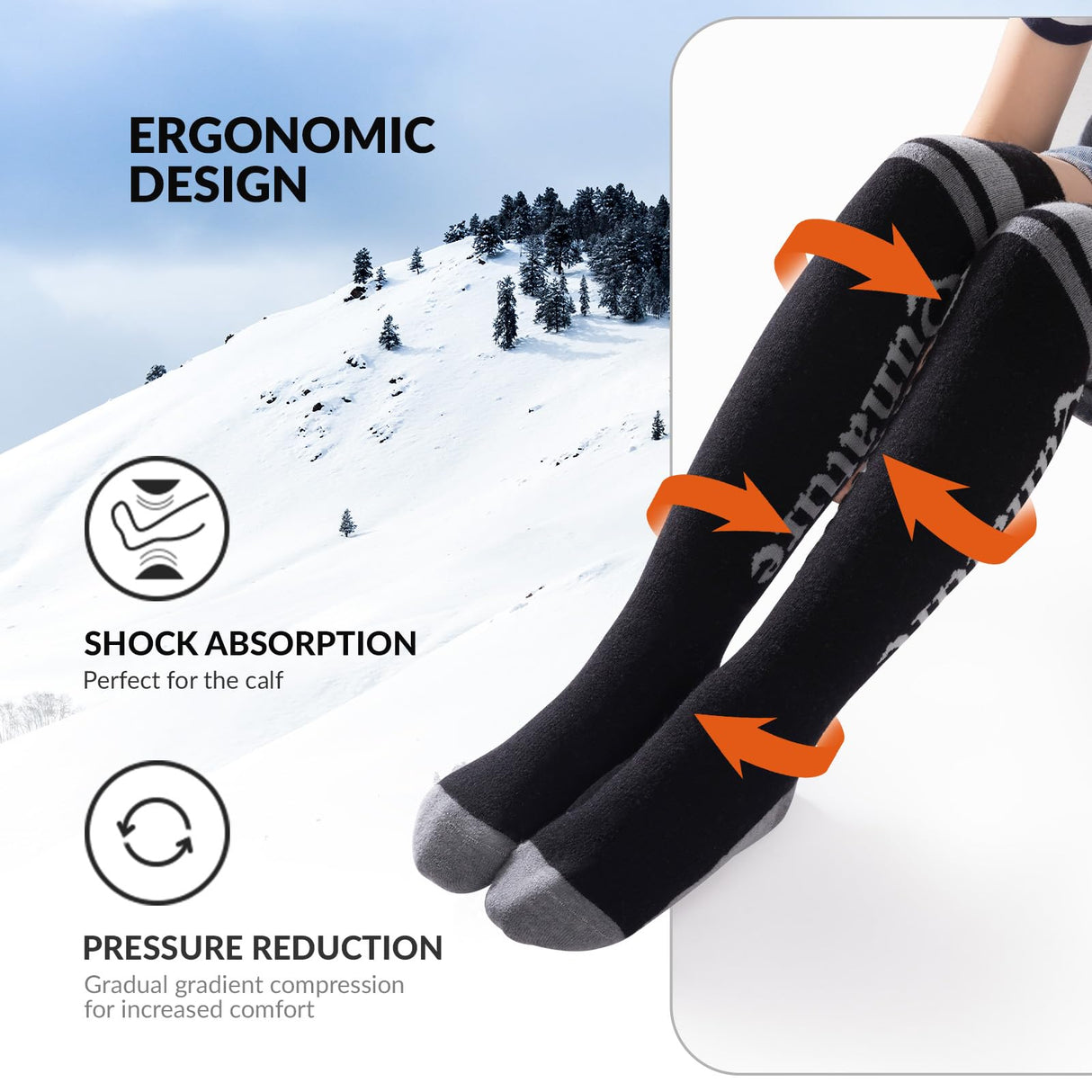 Qunature Kinder-Skisocken – Thermosocken aus Merinowolle für den Wintersport