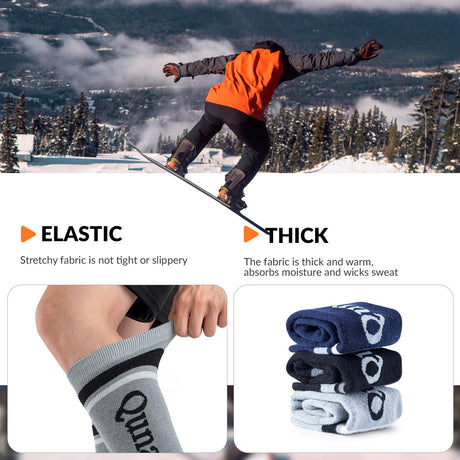 Qunature Kinder-Skisocken – Thermosocken aus Merinowolle für den Wintersport