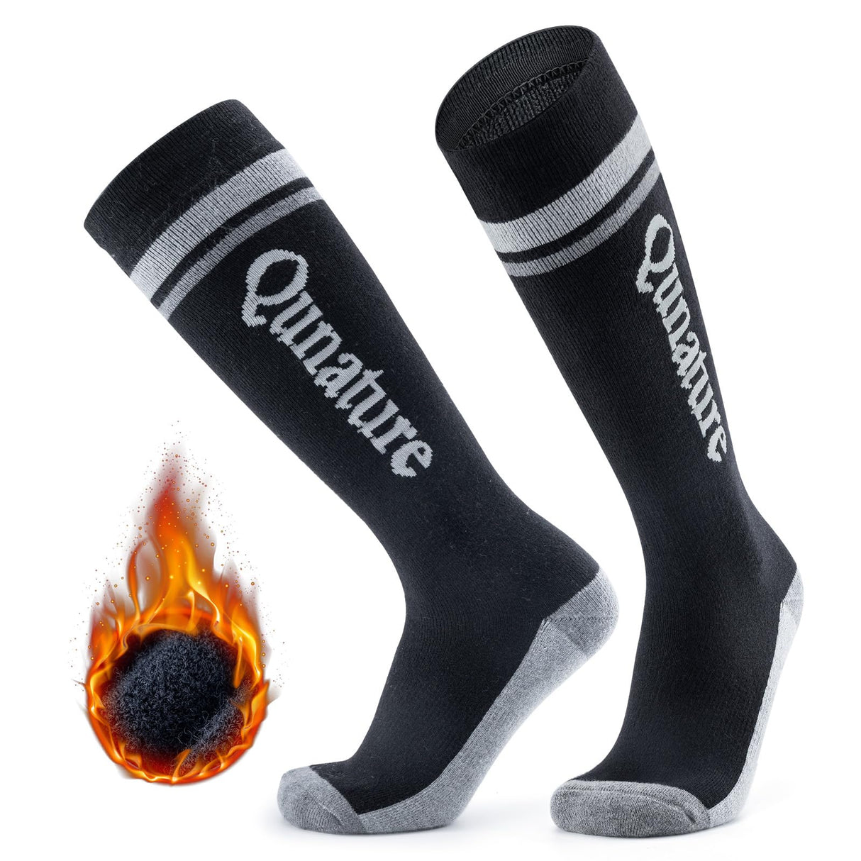 Qunature Skisocken – Thermosocken aus Merinowolle für Winter-Sport