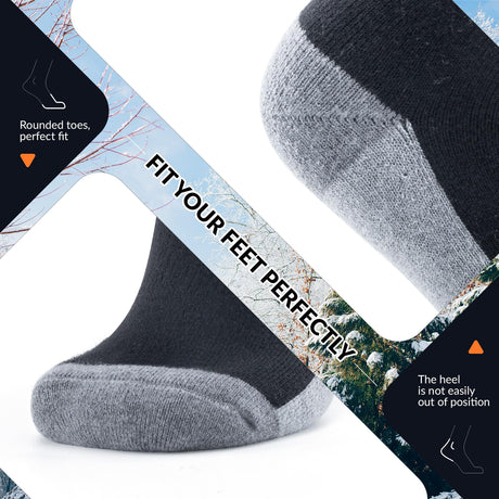 Qunature Skisocken – Thermosocken aus Merinowolle für Winter-Sport
