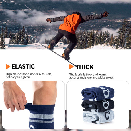 Qunature Skisocken – Thermosocken aus Merinowolle für Winter-Sport