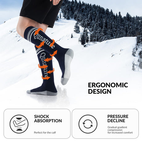 Qunature Skisocken – Thermosocken aus Merinowolle für Winter-Sport