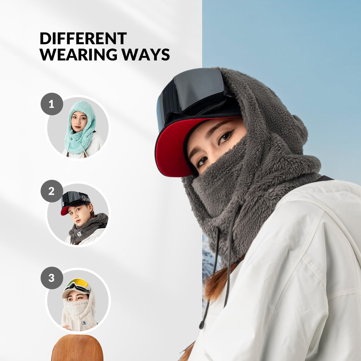 Qunature Sturmhaube Winter – Warme Balaclava Thermo Winddichte Sturmmaske Skimaske
