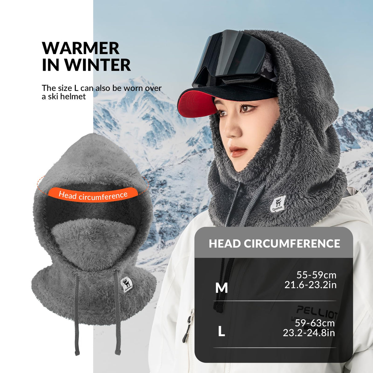 Qunature Sturmhaube Winter – Warme Balaclava Thermo Winddichte Sturmmaske Skimaske