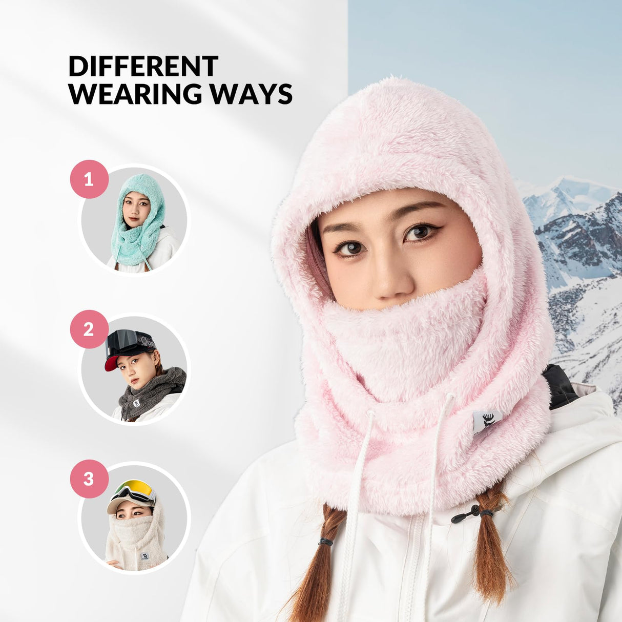 Qunature Sturmhaube Winter – Warme Balaclava Thermo Winddichte Sturmmaske Skimaske