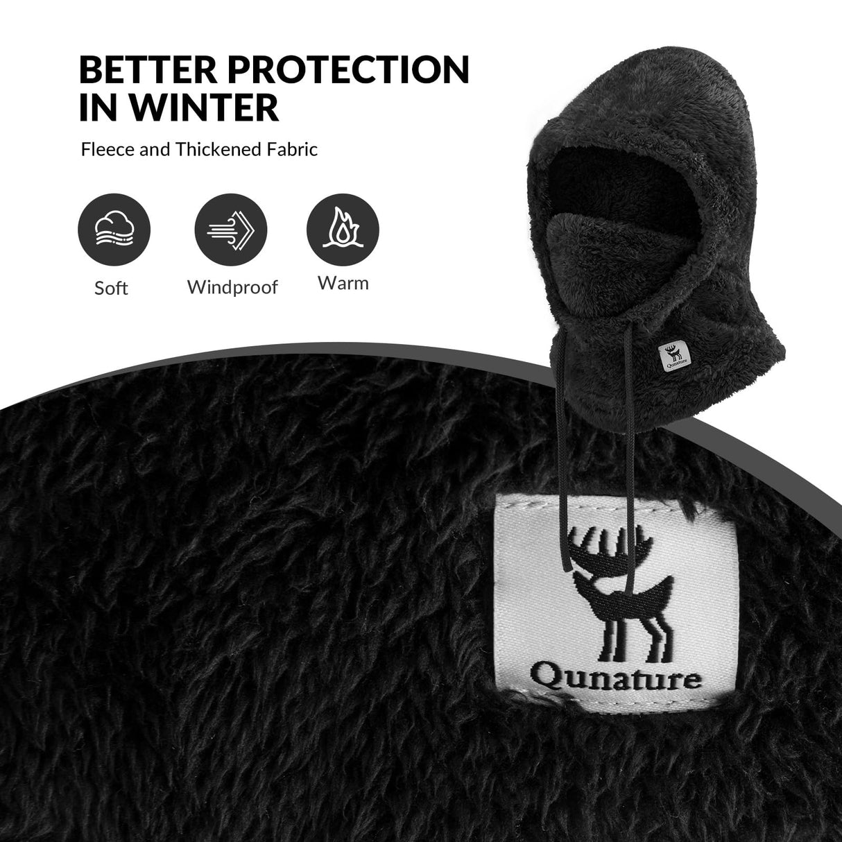 Qunature Sturmhaube Winter – Warme Balaclava Thermo Winddichte Sturmmaske Skimaske
