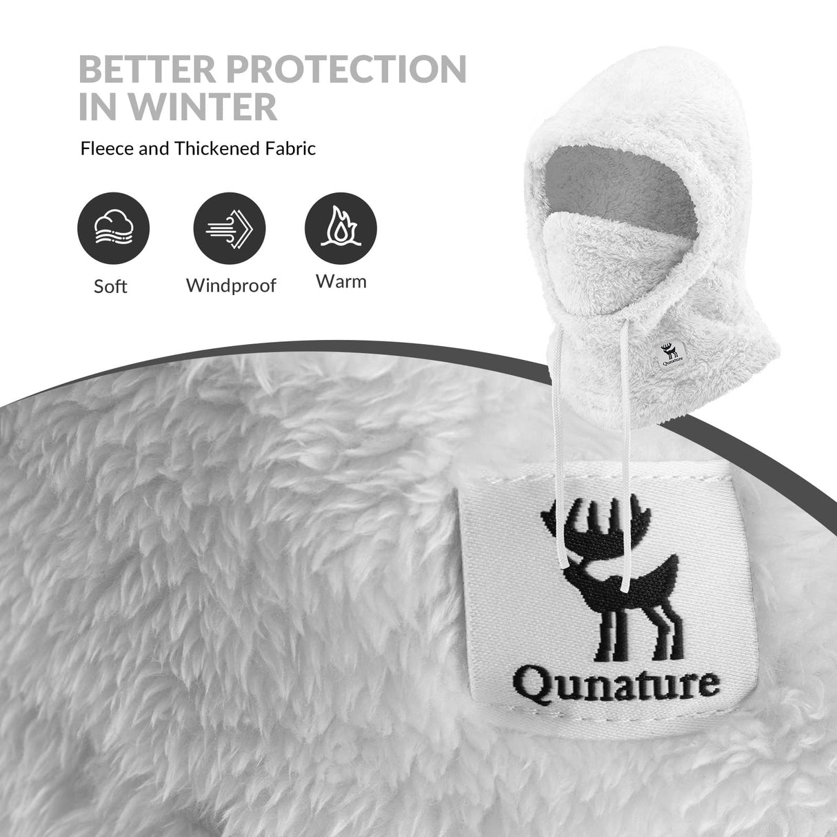 Qunature Sturmhaube Winter – Warme Balaclava Thermo Winddichte Sturmmaske Skimaske