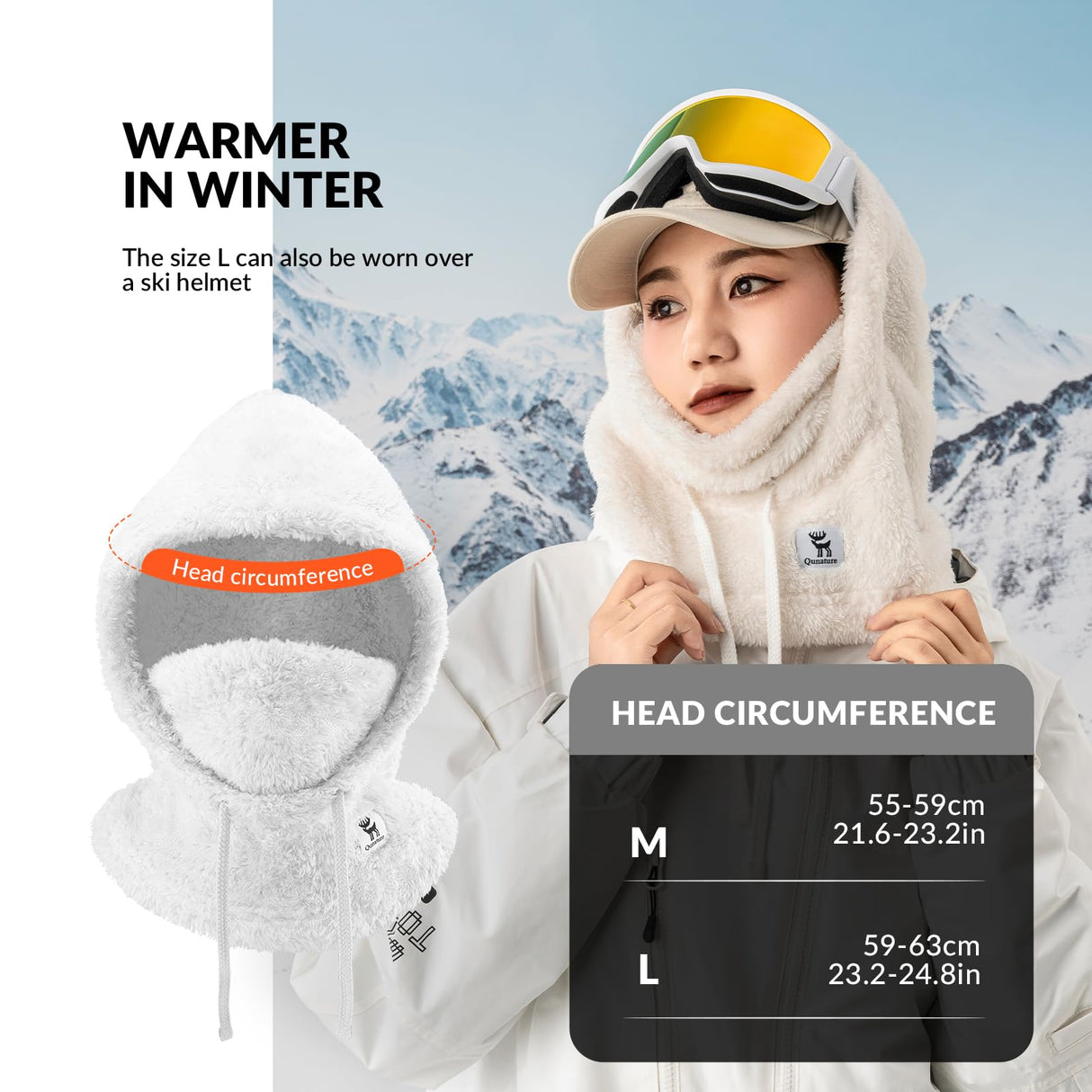 Qunature Sturmhaube Winter – Warme Balaclava Thermo Winddichte Sturmmaske Skimaske