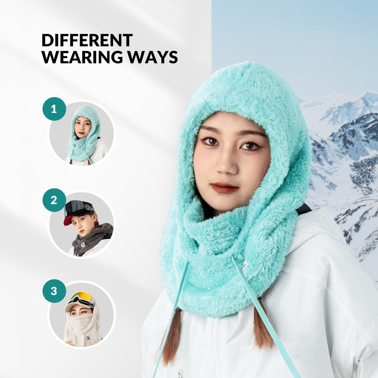 Qunature Sturmhaube Winter – Warme Balaclava Thermo Winddichte Sturmmaske Skimaske