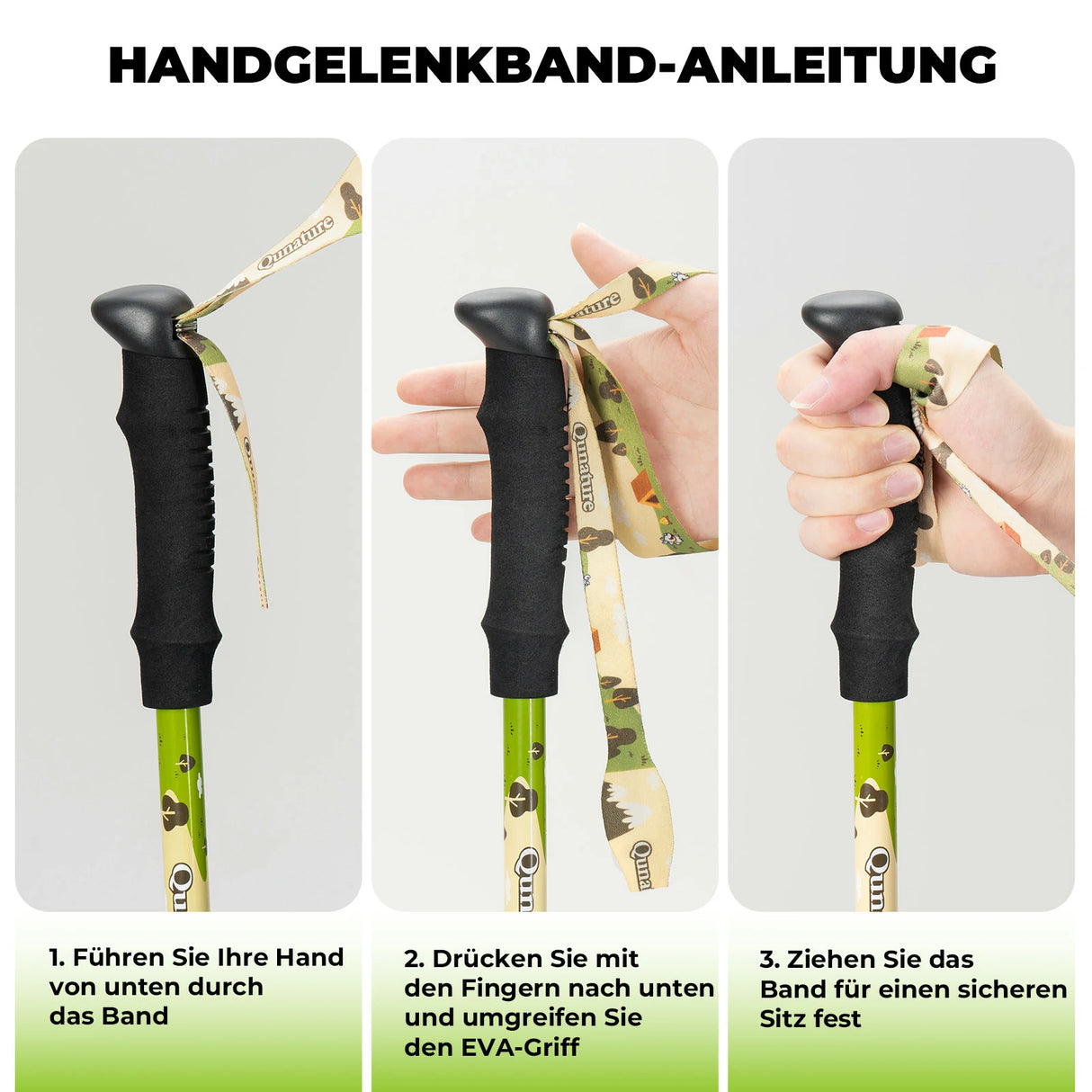 Qunature Kinder-Wanderstöcke – 51–100 cm verstellbar, Aluminium, 1  Stück