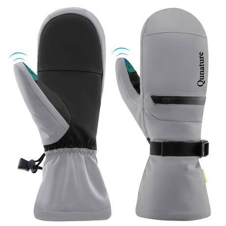 Qunature Wasserdichte Skihandschuhe XS-XL #Color_Grau