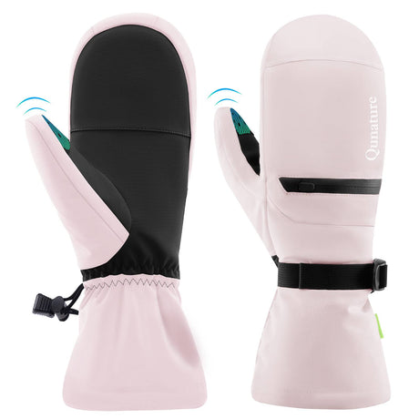 Qunature Wasserdichte Skihandschuhe XS-XL #Color_Rosa