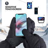 Qunature Wasserdichte Skihandschuhe XS-XL #Color_Schwarz