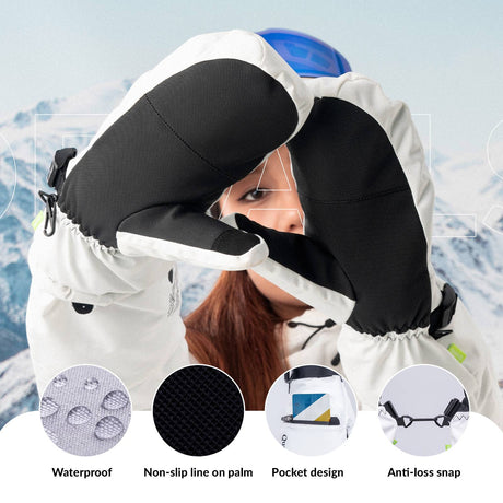 Qunature Wasserdichte Skihandschuhe XS-XL #Color_Wei?