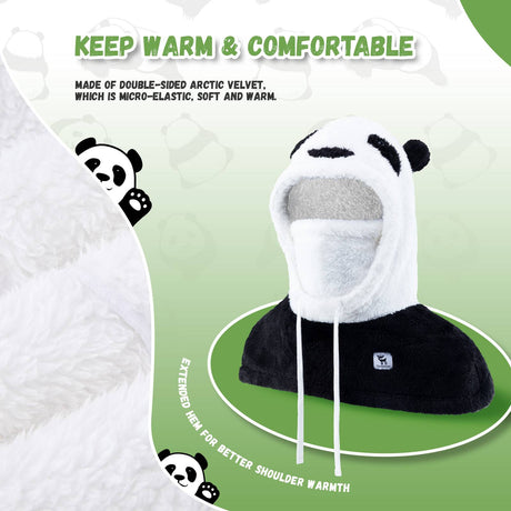 Qunature Winddichte Panda-M¨¹tze f¨¹r Kinder/Jugendliche